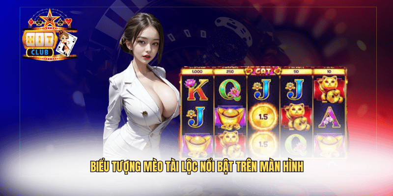 Biểu tượng mèo tài lộc nổi bật trên màn hình