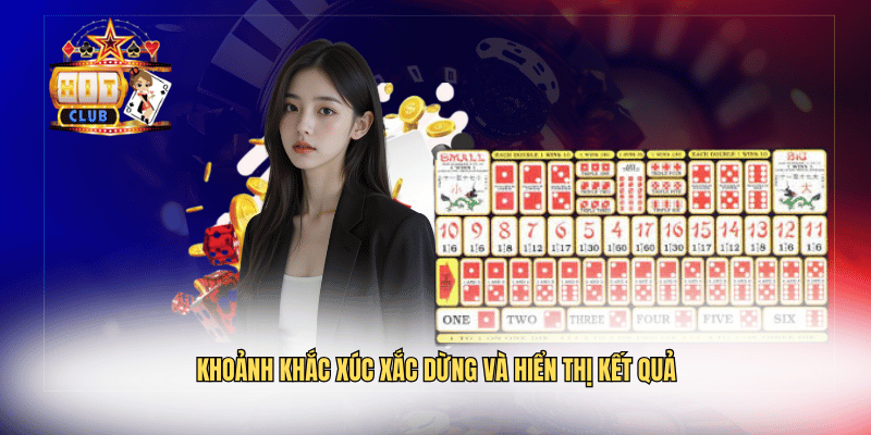 Khoảnh khắc xúc xắc dừng và hiển thị kết quả